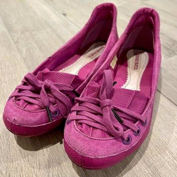 Diesel Slip on Fuchsia Flats Size 6